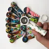 3.5" cartoon camouflage Patterned Printing Hand Pipes with metal bowl Tobacco Cigarette Spoon Pipes Tools Accessories Hookahs Bong Oil Rig