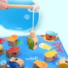 Jouets de pêche magnétiques pour enfants blocs de construction en bois multifonctionnels perles de ficelle corde jouet éducatif cultivant des compétences pratiques