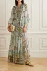 Designer Dress Bell Sleeve Floral Printed Loose and Comfortable Long