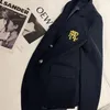 2023 Abiti da donna Blazer Lettera Ricamo Giacca da abito Bianco Per donna Manica lunga Cappotto oversize Blazer allentato Ufficio Donna Top nero