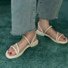 lady Sandals Girl Fairy Style Summer New Outwear Korean Versatile Network Red Student Women's Flat Bottom Roman 230626