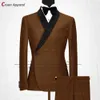 Costumes pour hommes Blazers de luxe formel noir mariage hommes costume ensemble Slim Fit garçons d'honneur marié smoking blanc conceptions brillant châle revers Blazer pantalon 2 pièces 230630