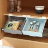 Boxes Self Adhesive under Desk Drawer Plastic Drawer Organizer Refrigerator Food Storage Box Cabinet Storage Shelf Kitchen Organizer