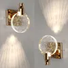 LEDランプNORDIC NORDIC NEW CRYSTAL WALL LIGHT for Bedroom Bedside Luminaria Indoor Background Lighting Sconces Home Dercors Lamphkd230701