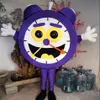 high quality Real Pictures Deluxe Purple clock mascot costume fancy carnival costume Character Costume factory direct shippin2190