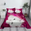 Ensemble de draps de lit pour chat endormi, impression numérique, literie en Polyester, drap plat avec taie d'oreiller, linge de lit 1/1, 2/1, 35/1, 5/1, 8/2, 0m