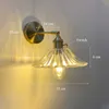 Lamps Decorative Nordic Wall Glass Shade Rotatable Modern Brass Bedside Led Lamp Mirror Light Fixture for Indoor Hallway BedroomHKD230701