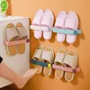 New Wall Mounted Slipper Shoe Racks Living Room Space Saving Shoes Organizer Bathroom Accessories Toilet Hanging Towel Storage Shelf