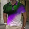 Polo Masculino Verão Camisa Polo Masculina 3D Spot Print Roupa Masculina Solta Moletom Respirável Diariamente Casual Manga Curta Blusa Top de Alta Qualidade 230630