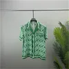 #6 Mens Designer Luxury Dress Shirts Silk Shirt lyxkläder Kort ärm Brev Clowers Print Casual Summer Collar Mix Colors Storlek M-3XL 32