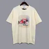 サマーメンズTシャツポロスRHUDEレディスデザイナーアルファベットリミテッドインクジェットグラフィティレター印刷男性の女性ヨット短袖TシャツTEES DS24