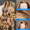 Lace Wigs Highlight Wig Human Hair Honey Blonde Body Wave Front 30 32 Inch Brazilian For Women 13x4 Hd Frontal 230630