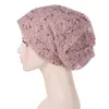 Turban d'été en dentelle mince chapeaux musulmans maille évider Hijab casquettes élégant Turbante Mujer Bonnet arabe Wrap Head Hijab Femme Musulman