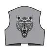 Huge Lone Wolf Head Tattoo Reflective Embroidered Patch Biker Back Applique Iron Sew On Badges 12 Inch High 282H