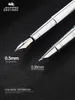 Pennor Jinhao 126 Fountain Pen 0.38mm NIB Caligraphy Pen Black Steel High Quality Ink Pennor för att skriva Metal Student School Supplies
