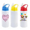 Bärbar 600 ml Sippy Cups DIY Sublimation Blanks 20oz Water Bottle Kids Sport Tumbler Aluminium Mug Drink