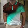 Polo Masculino Verão Camisa Polo Masculina 3D Spot Print Roupa Masculina Solta Moletom Respirável Diariamente Casual Manga Curta Blusa Top de Alta Qualidade 230630