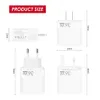 36W Universal 4 Ports USB Wall Charger QC3.0 PD20W USB 3.1A snabb laddningsplugguttag för iPhone Samsung S20 Xiaomi