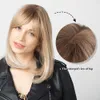 NXY Blonde Ombre Wigs Sinthetic Hair Wigs for Women Natural Bob Wigs with Bangs Heat Resistant Cosplay Wig Cute Futura Hair 230619