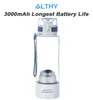 бутылка Althy Wydrode Wart Water Generator Bottle 3000 мАч большая батарея DuPont SPE+PEM Двойная камера H2 Maker Lonizer Electrolysis