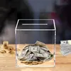 Boxen Voer alleen transparant acryl piggy bank square grote capaciteit geldbesparende doos banknote doos 12/15 /18 cm woningdecoratie