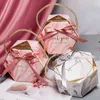 Marmeren Gift Wrap Box Papieren Snoep Chocolade Verpakking Dozen Creatieve Hexagon Geschenkdoos Met Handvat Bruiloft Baby Party Bedankbenodigdheden TH0878