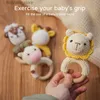 Bopoobo 1pc baby skraller virkning kanin rattle leksak trä ring baby teether gnagare baby gym mobilen skraller nyfödda pedagogiska leksaker l230518