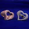 Cluster Rings Bubble Letter Open Heart Ring For Women Iced Out Finger Decoration Bling Baguette Zircon Hip Jewelry 230620