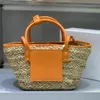 Bolsa de costura tejida de paja bolso le petit panier soli totas cuero recortado compras de compras diseñador bolsos de verano bolsos de verano bolsos de verano