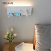 Lampor USB LED trådlös laddning vägg lampan sovrum sängljus läsning rampljus enkelt studie vardagsrum multifunktion med switchhkd230701