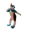 Costume da mascotte Fursuit per cani Halloween Party Long Furry Wolf Husky Outfit