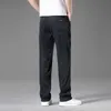 Designer de jeans pour hommes Tian Si Été Glace Soie Mince Tube Droit Pantalon Affaires Lâche Décontracté Long Noir 0VSX