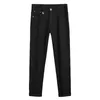 Designer di jeans da uomo Marchio di moda europeo Primavera / Estate New Black High end Versatile Casual Elastico Slim Fit Pantaloni dritti piccoli 0Q0T