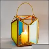 Candle Holders Lantern Tea Light Stand Candleholders Geometric Trapezoid For Living Room And Bathroom Decoration Candl Drop Delivery Dhqtp