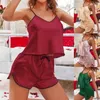 Pyjama d'été pour femmes Sleep Lounge pour femmes 2022 Sexy dentelle col en V Lingerie ensemble court Pijama costume vêtements de nuit sous-vêtements en dentelle femmes nuisettes pyjamas