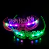 Autres fournitures de fête d'événement 12PCS Light-Up Star Heart Lunettes carrées Masque pour les yeux LED Clignotant Carnaval Rave Led Party Décoration de Noël 230630