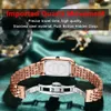 Kvinnors klockor Poedagar Högkvalitativ Diamond Watch Top Brand Luxury Fashion Business Rectangle Waterproof Quartz Ladies Watches rostfritt stål 230630