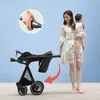 Lyxig babyvagn Fyra hjul barnvagn kan sitta eller lägga ner stötdämpande barnvagn för baby lättvikt baby barnvagn l230625