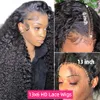 Synthetische Perücken ISEE Young Water Wave Long für Frauen 13x6 HD Lace Frontal Brasilianisches tiefes lockiges Menschenhaar Voll 230630