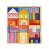 Kid Colorful Wooden Rainbow Building Blocks for Early Education Multiple Patterns Large Size