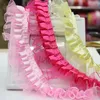 Vintage Ruffle satin Lace Edge Trim Pleated Ribbon Fabric Hem 2 16''Width296f