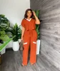 여성 Tracksuits 가을 정장 패션 캐주얼 반팔 T 셔츠 스포츠 스트레이트 바지 기질 우아한 두 조각 230630