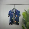 #6 Mens Designer Luxury Dress Shirts Silk Shirt lyxkläder Kort ärmbrev Clowers Print Casual Summer Collar Mix Colors Storlek M-3XL 30