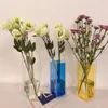 Vases Acrylic Geometric Shape Flower Container Transparent Hydroponic Exquisite Vase Plants Bottle Desktop Home Decor 230701