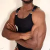 Regatas masculinas para academia masculina slim fit musculação esportes fitness colete com nervuras respirável oco para fora clubwear gay sissy boate 230630