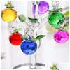 Oggetti decorativi Figurine Cristallo di vetro Melo con 6 pezzi Mele Fengshui Artigianato Decorazioni per la casa Regali di Natale Anno Souvenir O Dhi7Y