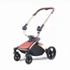 Baby Barnvagn 3 i 1 lyxig barnvagn för nyfödd vagn PU -läder Högt landskap vagnbil 360 Roterande baby pushchair skal L230625