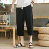 Męskie spodnie 2023 Letnie spodnie bawełniane lniane moda swobodne luźne szorty proste streetwear 230630