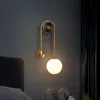 Lâmpadas Moderna Lâmpada de Parede Bola de Vidro Abajur LED Ouro Decoração para Casa Sala de Estar Quarto Iluminação Interior Arandela Luminária Nórdica LightHKD230701