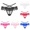 Cross Sexy Lace Panties Lady Elastic Full Transparent Bandage Body Hollow Thong Invisible T Pants G-String292y
